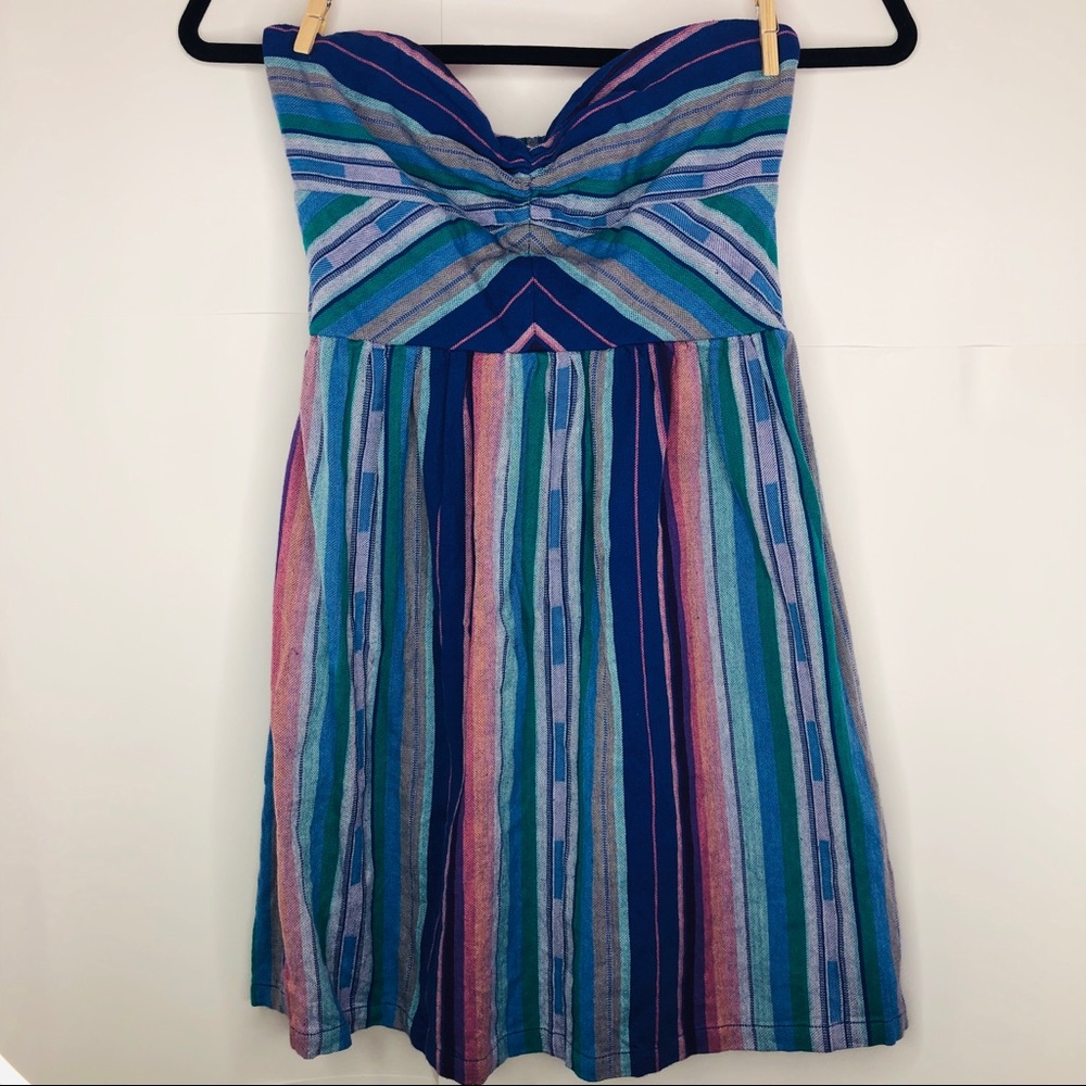 ROXY | Striped Serape Strapless Dress